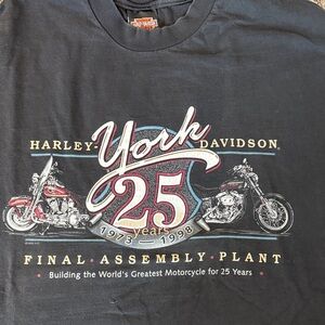 Harley-Davidson Black York 25th Anniversary Tee 1973-1998